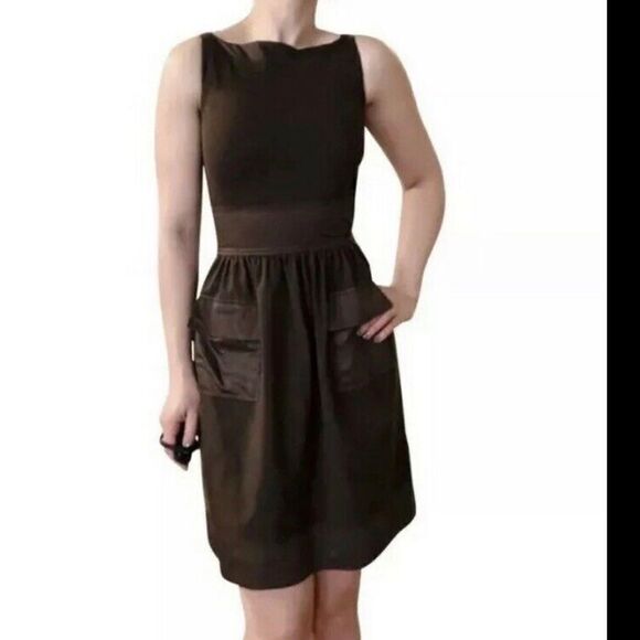 Diane Von Furstenberg Zanne‎ Chocolate Brown Sleeveless Sheath Vintage Dress - Picture 1 of 8